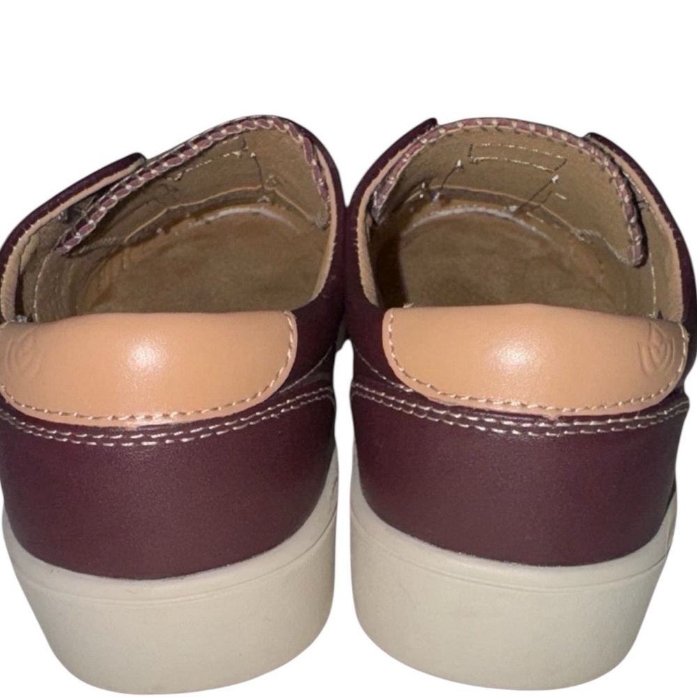 EUC Women’s Spenco Leather Malibu Lux Sneakers Size W 5 Burgundy Color - Picture 4 of 7